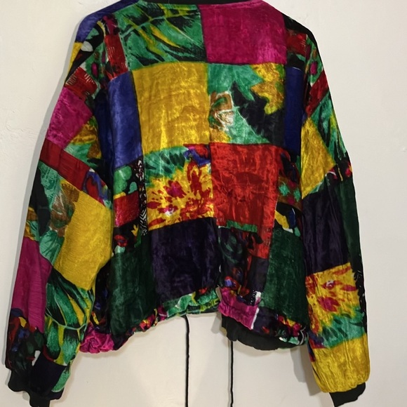 Talk Of America Vintage 80’s velour insulated jacket with beads zippers OS - Picture 6 of 17